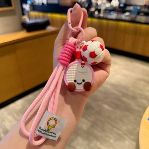 Porte-clés esthétique tressé avec mini-ensemble de badminton et breloque ballon de football – Accessoire sportif tendance pour sacs à dos - Product Image 4