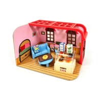 HTL DIY Set de Bloques de Construcción de Escenas en Miniatura, Juguete de Panadería y Tienda de Conveniencia, Decoración de Micropaisajes para Niños, Juego de Simulación