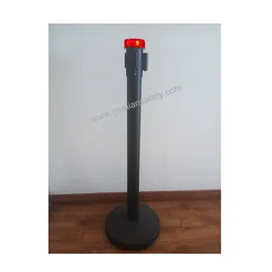 Nhựa PVC vàng hàng đợi có thể thu vào dây đeo vành đai rào cản băng cho siêu thị LED stanchions cho kiểm soát đám đông