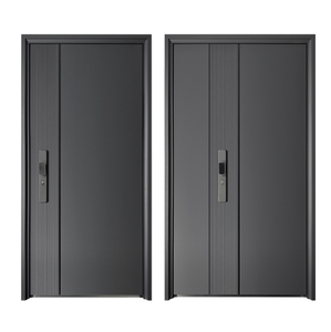 Puerta de Entrada Comercial Moderna Antirrobo con Construcción de Madera Maciza/Acero para Apartamentos y Hoteles - Product Image 2