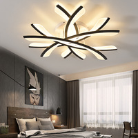 Plafonnier de salon en fer et acrylique, lampe LED pour chambre à coucher, design moderne minimaliste pissenlit flocon de neige, télécommande, CRI élevé 90