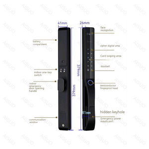 Aisuo Nouveau produit <span class=keywords><strong>Serrure</strong></span> intelligente Tuya Wifi entièrement automatique avec précision CNC et reconnaissance faciale <span class=keywords><strong>Serrure</strong></span> de porte intelligente - Product Image 5