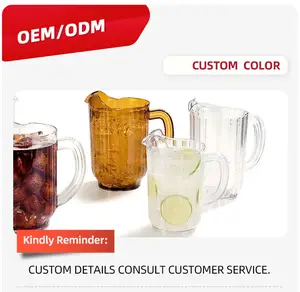 Bán Hot Nhà Hàng Pc Rõ Ràng Trà Jug Nước Ép Carafes Chai Acrylic Đổ Thủy Tinh Pitchers Với Nắp Nhựa Pitcher