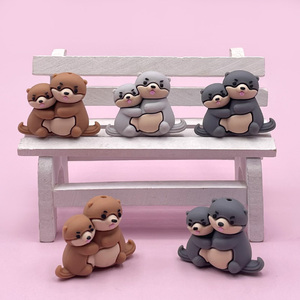 Nuovo Prodotto all'Ingrosso: Perline in Silicone 3D a Forma di Lontra Marina e Cucciolo, Animali Carini per Creazione di Penne - Product Image 3