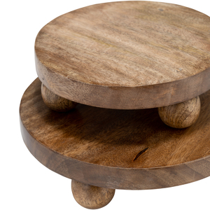 Vassoi rotondi in legno con piedini a sfera per decorazioni domestiche o come centrotavola - Product Image 6