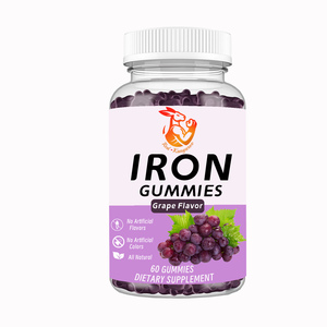 Gummies de fer les plus vendus avec folate et vitamine B12, saveur raisin délicieuse, complément alimentaire favorisant la fonction du système immunitaire - Product Image 1