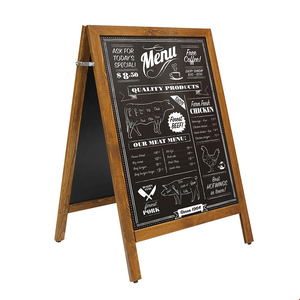 Tablero magnético de doble cara marrón con Marco en A de madera maciza, tablero de menú de pizarra, adecuado para restaurantes, cafeterías, bodas - Product Image 1