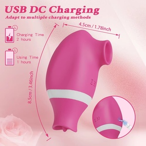 Sucer et lécher 2 <span class=keywords><strong>en</strong></span> 1 Vibromasseur de clitoris pour double stimulation Stimulateur de vibrateur de langue pour sucer le sexe oral - Product Image 4