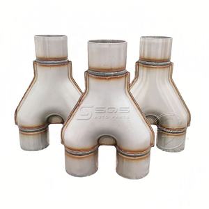 Pipa Knalpot Universal SQS OEM/ODM T409 Baja Tahan Karat Bentuk Y <span class=keywords><strong>2</strong></span>.5" Pipa Knalpot Las Ganda Konektor Adaptor Knalpot - Product Image 5