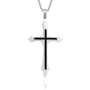 <b>Cross</b> Pendant Stainless Steel Necklace Men's Fashion Jewelry Gift SP277 - Product Image 2