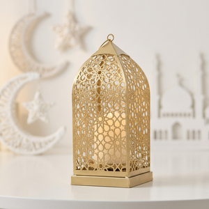 Lanterne à bougie en métal de style marocain, fabriquée à la main, durable, pour le Ramadan et les décorations de table de mariage - Product Image 2