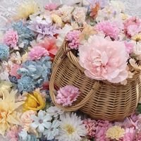 Fleurs artificielles en soie faites à la main de 3 à 10 cm, embellissements floraux mixtes, imperméables, pour épingles à cheveux, mariages, murs, fête des mères, remises de diplômes