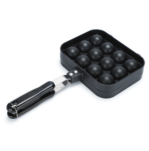 Moule <span class=keywords><strong>à</strong></span> takoyaki, <span class=keywords><strong>poêle</strong></span> <span class=keywords><strong>à</strong></span> <span class=keywords><strong>frire</strong></span> antiadhésive en alliage d'aluminium la plus vendue, compatible induction, avec poignée en bakélite inoxydable - Product Image 2