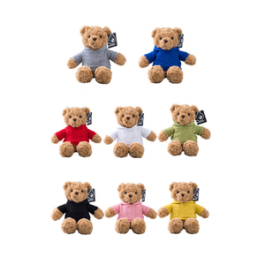 LOGO personalizzato peluche peluche peluche giocattoli carini piccolo <span class=keywords><strong>orsacchiotto</strong></span> peluche <span class=keywords><strong>felpa</strong></span> <span class=keywords><strong>con</strong></span> cappuccio in bianco PP cotone farciti regali per bambini - Product Image 2
