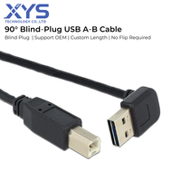 Câble d'imprimante USB A mâle vers USB B mâle réversible, câble de transfert de données USB A à angle droit
