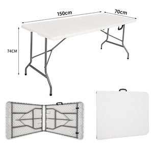 โต๊ะและเก้าอี้สำหรับงานเลี้ยง ขายตรงจากโรงงาน โต๊ะพับปรับระดับได้ โต๊ะพลาสติกพับได้แบบพกพา รูปทรงสี่เหลี่ยมผืนผ้า - Product Image 6