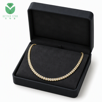 Collar de tenis de lujo con diamantes cultivados en laboratorio de corte esmeralda personalizados, oro amarillo de 14K y 18K, D VVS, certificado IGI, engaste de garra, para mujer, para la noche