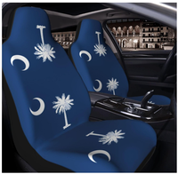 Sarung Jok Mobil Bendera South Carolina Kustom, Pelindung Jok Depan Universal, Sarung Jok Bucket Full Wrap untuk Otomotif SUV