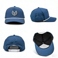 Casquette de baseball perforée à séchage rapide en polyester imperméable, casquette de golf personnalisée avec logo en caoutchouc, casquette de sport pour hommes, vente en gros