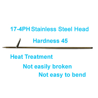 Canne à pêche en fibre de carbone de 240 cm (8 pieds) pour lance de pêche hawaïenne, 3 sections, lance de pêche à main, pointe en acier inoxydable 17-4PH