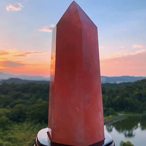 Natural Rose Quartz menara poles produk grosir Rose Quartz bola Hati kristal titik menara penyembuhan dekorasi batu - Product Image 2