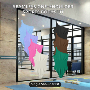ชุดบอดี้สูทกีฬาไร้ตะเข็บคุณภาพสูง ป้องกันไฟฟ้าสถิตย์ ผลิตจากผ้าสแปนเด็กซ์/ไนลอน สายไขว้รัดรูป ตัดเย็บแบบเว้าช่วงตัว เหมาะสำหรับโยคะและฟิตเนส - Product Image 2