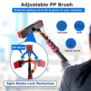 Alat cuci jendela Multifungsi, peralatan pembersih teleskopik 24 kaki dapat dipanjangkan untuk jendela - Product Image 3