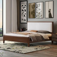 Cadre de lit en bois massif de haute qualité avec tiroirs de rangement, design simple pour la maison et l'hôtel, lit en bois d'hévéa taille King ou Queen