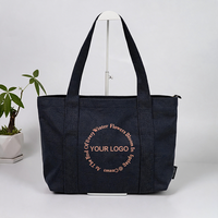 Tas Tote Kanvas Tebal dengan Logo Kustom 36*10*30cm Tas Bahu Luas untuk Perjalanan Sehari, Piknik, dan Liburan Akhir Pekan