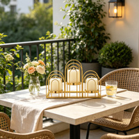 Porte-bougie en métal pour 3 bougies, candélabre doré de table, décoration moderne pour la maison, support à bougies pour la décoration de mariage et de fête