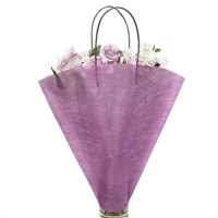 Sacs d'emballage en forme de cône pliables et portables en non-tissé pour bouquets de fleurs DIY, vente en gros, pour fleuristes