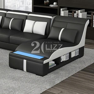 وصل حديثًا أثاث غرفة المعيشة <span class=keywords><strong>Lisa</strong></span> جلد صغير مقطعي مع كرسي مقوس الشكل - Product Image 4