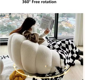 Sillón Puff Redondo Extra Grande Giratorio 360° Moderno con Reposapiés, Sofá Perezoso de Espuma de Alta Presión - Product Image 2