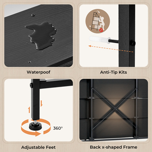 Cómoda Moderna Hecha a Mano de Madera Maciza para Dormitorio con 12 Cajones de Tela y 2 Estantes Abiertos, Herrajes de Hierro, Almacenamiento para Sala de Estar - Product Image 3