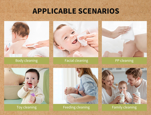 Lingettes sèches pour bébé en bambou biodégradable OEM, 100 pièces, écologiques, à base de plantes, douces, non tissées, pour peaux sensibles, soin bébé et maman - Product Image 6