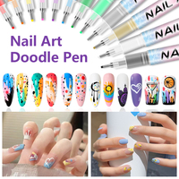 Ensemble de 12 stylos pour nail art, pointe fine de 0,5 mm, marqueurs pour dessin - Séchage rapide, imperméables, kit de nail art DIY pour débutants