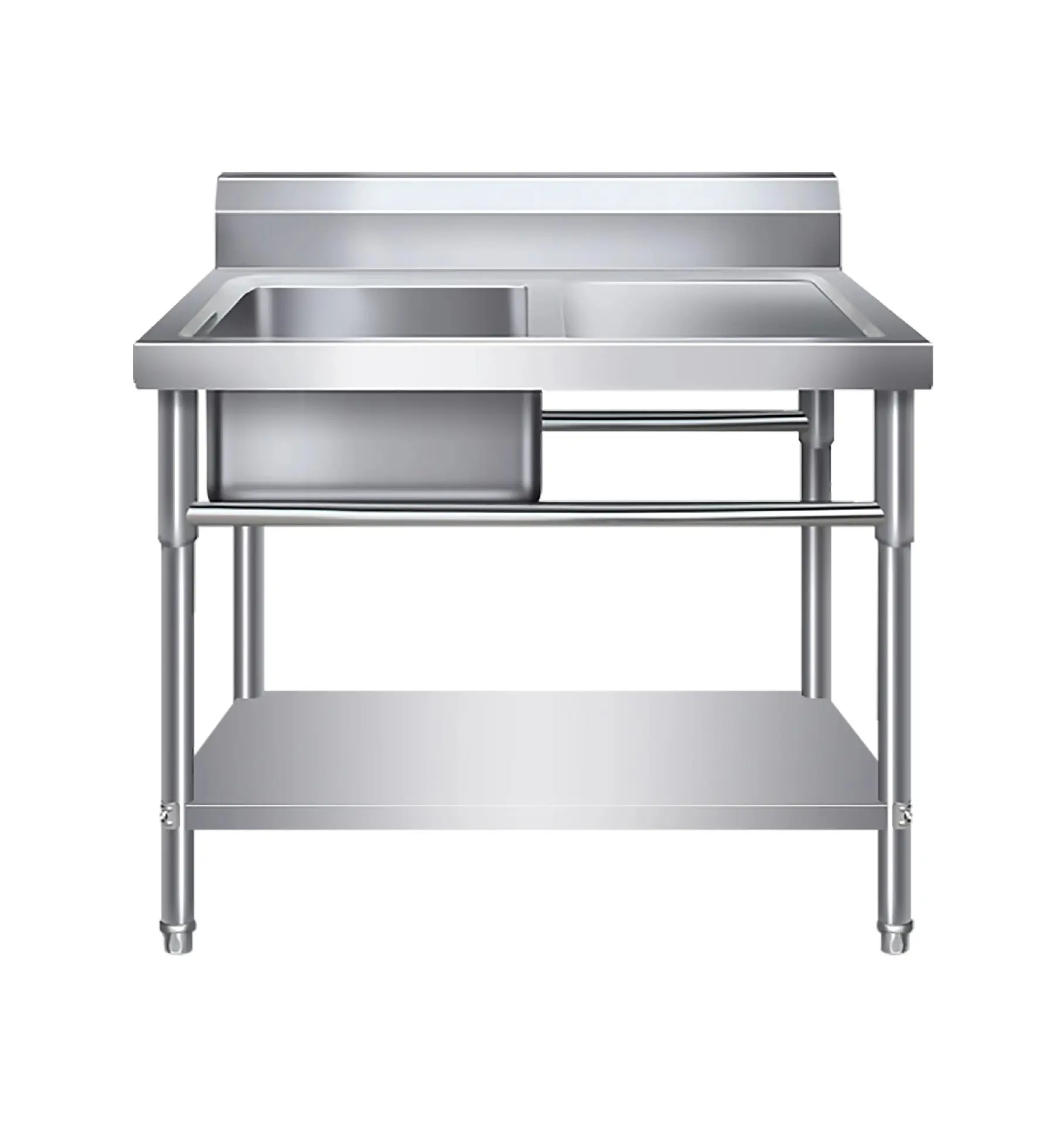 Évier de cuisine en acier inoxydable Offre Spéciale avec égouttoir Table de cuisine commerciale en acier inoxydable avec évier