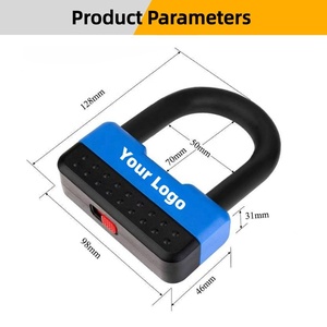 Verrou en <span class=keywords><strong>U</strong></span> portable et durable, <span class=keywords><strong>antivol</strong></span> robuste pour vélo, verrou en forme de <span class=keywords><strong>U</strong></span> pour moto, verrou sécurisé en acier, accessoires pour moto - Product Image 4
