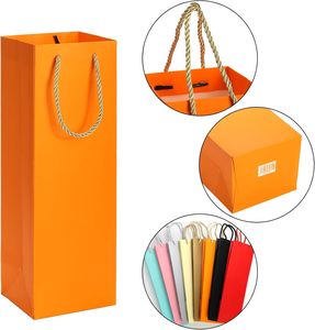 Đầy Màu sắc hign-end Boutique quà tặng bao bì tùy chỉnh in tái sử dụng 4*4*14 inch Giấy túi rượu với xử lý và logo thương hiệu - Product Image 2