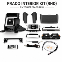 Kit de modification intérieure complet noir et argenté pour Toyota Land Cruiser Prado 2018, comprenant garnitures de console centrale, de commande d'air et de levier de vitesses (version conduite à droite)