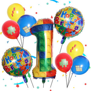 Juego de globos con número de cumpleaños para decoración de fiesta de cumpleaños infantil con globos de película de aluminio. - Product Image 1