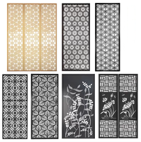 Paravent en fer forgé perforé, motif grille gravé, étanche, multifonctionnel, design Art Déco pour restaurant