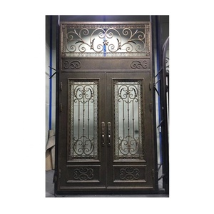 Puerta delantera de acero decorativa con insertos de vidrio aislados - Product Image 5