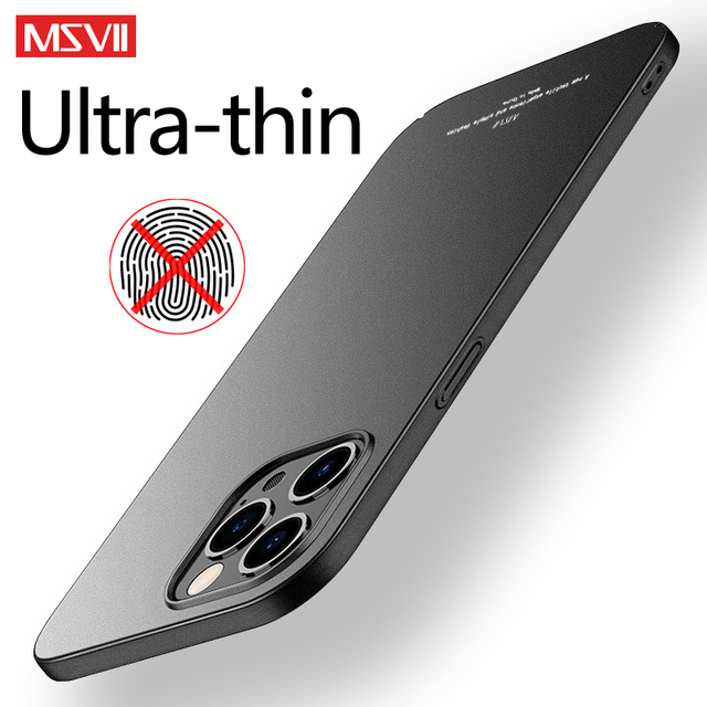 For iPhone 16 15 Pro Max 14 Plus 13 12 Mini 11 17 Air Back Cover MSVII PC Ultra Thin Matte Hard Shockproof Protective Phone Case