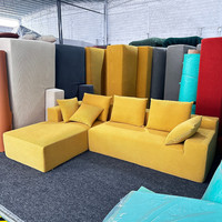 Canapé modulaire sectionnel en forme de nuage, coussin carré, canapé carré, canapé en forme de bloc de tofu, ensemble d'angle en L, compressé sous vide pour salon