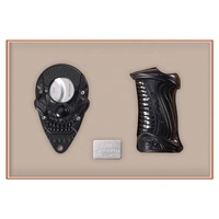 JIFENG JF-TZ005 Ensemble cadeau briquet et coupe-cigare 2-en-1 en métal, design squelette moderne haut de gamme, durable et vintage