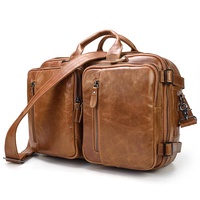 Luxe Functionele Waterdichte Lederen Aktetas 15 Inch Unisex Koeienhuid Zakelijke Tas Aktetas Rugzak