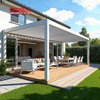 Pergola Festive Lumineuse en Aluminium Imperméable pour Soirées et Dîners dans le Jardin