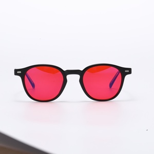 Gafas Ópticas <span class=keywords><strong>Vogue</strong></span> 2026 con Armazón Redondo de TR90 y Acetato, <span class=keywords><strong>Lentes</strong></span> Rojo Anaranjado, Bloqueador de Luz Azul - Product Image 3