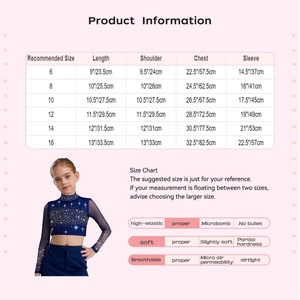 Vestido de Baile Latino para Niñas de 6 a 16 Años, Traje de Danza Lírica, Top Corto para Actuaciones, Clases de Baile y Recitales - Product Image 6
